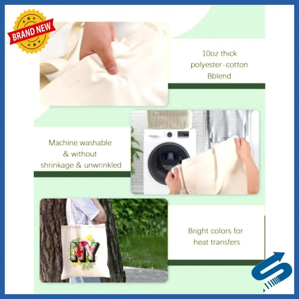 Blank Canvas Tote Bags Bulk DIY Projects Reusable Grocery Bags Sublimation